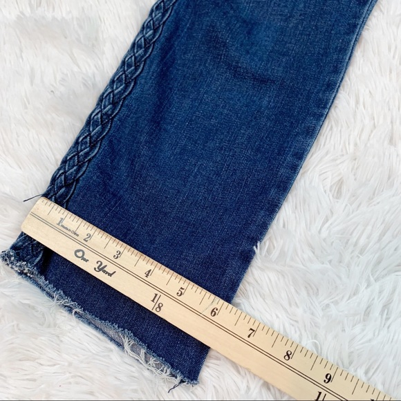 J Brand Ruby High Rise Crop Jeans Braided Cantonite Raw Hem blue solid - Picture 5 of 11